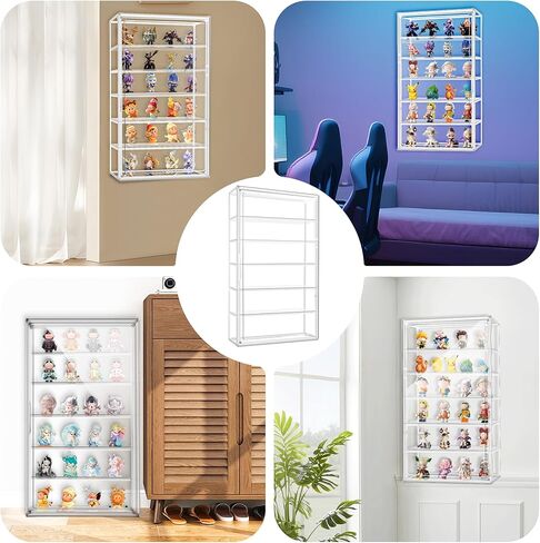 23.6'' Tall Acrylic Display Case 13.8''x12.2''x23.6'' Clear Display Case Adjustable Display Box with a Movable Divider Huge Showcase for Collectible Figure Doll, Dustproof Boot Helmet Storage Box in Saudi Arabia