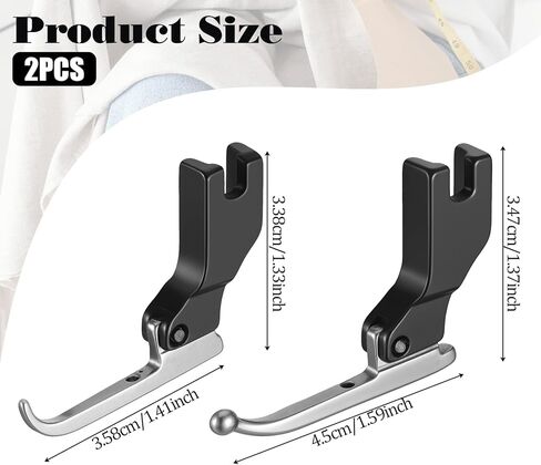 2 PCS New Bead Sequin Special Presser Foot, Sewing Machine Stitch Attachment Set, Wedding Dress Bead Fabric Presser Feet with Beads for Ruffle Lace Sequins in Saudi Arabia