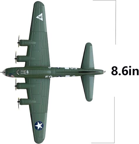 B17 طائرة قاذفة قنابل طائرة عسكرية بمقياس 1/144 نموذج عسكري مقاتل معدني مع قاعدة حامل قابلة للدوران B17 مجموعة نماذج طيران للتجميع والهدايا in Kuwait