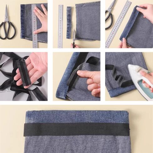 1 Roll Self-Adhesive No-Cut Hem Tape - Iron-On Double-Sided Fusible Bonding Web, Heat-Activated Fabric Glue Mesh for Clothing Hem Adjustment, Craft Projects & Decorative Bonding (1 M) in Saudi Arabia