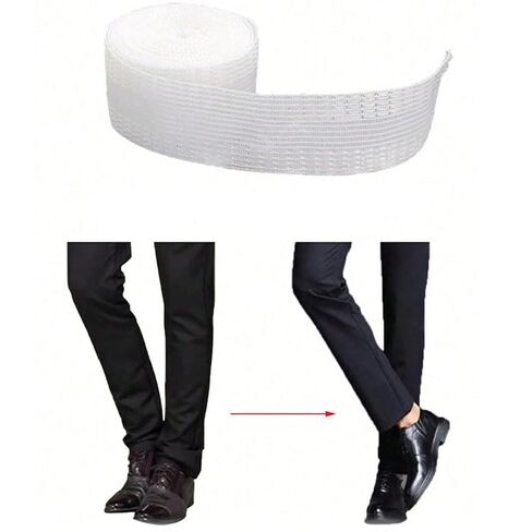 1 Roll Self-Adhesive No-Cut Hem Tape - Iron-On Double-Sided Fusible Bonding Web, Heat-Activated Fabric Glue Mesh for Clothing Hem Adjustment, Craft Projects & Decorative Bonding (1 M) in Saudi Arabia