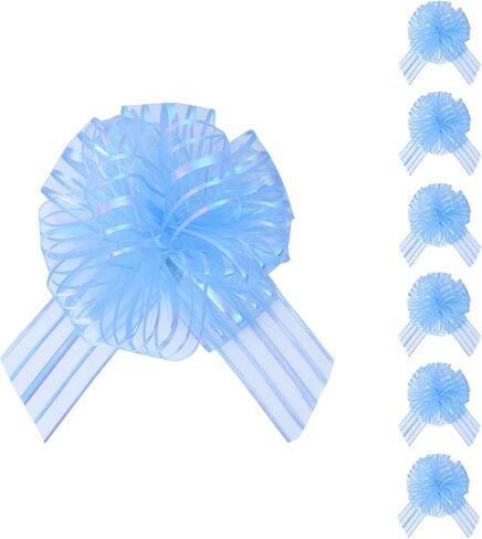 6 قطع من أقواس السحب الكبيرة، قوس أبيض لتغليف الهدايا، وديكورات الهدايا، وأقواس شريطية لحفلات الزفاف مقاس 6 بوصات لتغليف الصناديق أو زينة الزهور، والهدايا أو شجرة عيد الميلاد (أبيض) in Kuwait