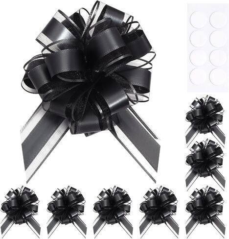 24 قطعة من أقواس السحب لتغليف الهدايا، شريط متعدد الألوان مقاس 6 بوصة، أقواس كبيرة لتزيين هدايا أعياد الميلاد وحفلات أعياد الميلاد والكريسماس in Kuwait