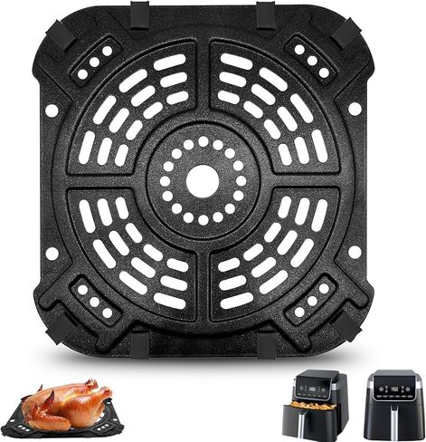 مقلاة شواء مقلاة هوائية GXF لمقلاة نينجا الهوائية 5 QT 4 في 1 Pro Air Fry AF141 5 في 1 Air Fry Max AF142، 8.5 بوصة × 8.5 بوصة ملحقات مقلاة الهواء صينية رف شواء قطع غيار لوحة هش، آمنة للاستخدام في غسالة الأطباق in Kuwait
