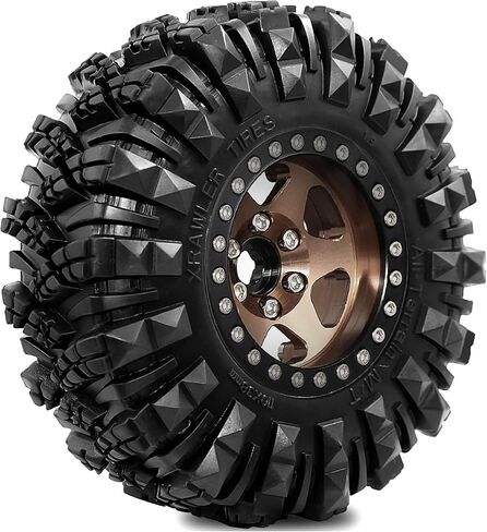 STMU Negative Offset 10.4mm 1.9 Beadlock Wheel Rims Aluminum and 1.9 RC Crawler Tires 4.33 Inch OD Foam Inserts for Traxxas TRX4 Axial SCX10 SCX10 II III RBX10 Redcat Gen 8 (Brown) in Kuwait