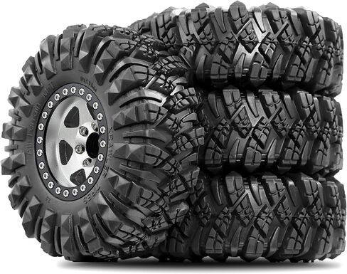 STMU Negative Offset 10.4mm 1.9 Beadlock Wheel Rims Aluminum and 1.9 RC Crawler Tires 4.33 Inch OD Foam Inserts for Traxxas TRX4 Axial SCX10 SCX10 II III RBX10 Redcat Gen 8 (Brown) in Kuwait