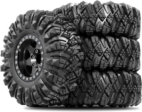 STMU Negative Offset 10.4mm 1.9 Beadlock Wheel Rims Aluminum and 1.9 RC Crawler Tires 4.33 Inch OD Foam Inserts for Traxxas TRX4 Axial SCX10 SCX10 II III RBX10 Redcat Gen 8 (Brown) in Kuwait