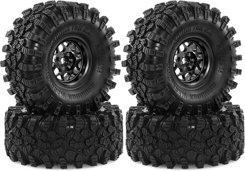 REDSPIDER •2.2 بوصة RC الزاحف الإطارات والعجلات المعدنية Beadlock مجموعة 4 قطع إطارات جميع التضاريس OD5.35 '' لسيارة الزاحف 1/10 1/8 RC SCX10 I II III Pro 90046 AXI03007 TRX4 TRX6 Gen7/8 D90 (بني 1) in Kuwait