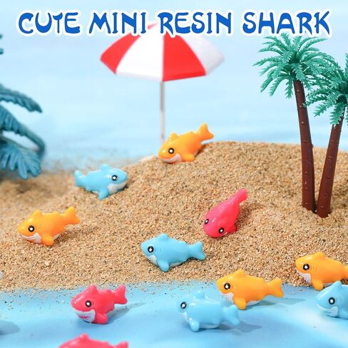 60 Pcs Mini Resin Sharks Figures Tiny Resin Animals Figure Ocean Theme Mini Shark for DIY Hide Crafts Birthday Decorations in Saudi Arabia