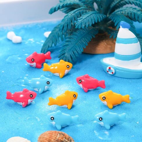 60 Pcs Mini Resin Sharks Figures Tiny Resin Animals Figure Ocean Theme Mini Shark for DIY Hide Crafts Birthday Decorations in Saudi Arabia