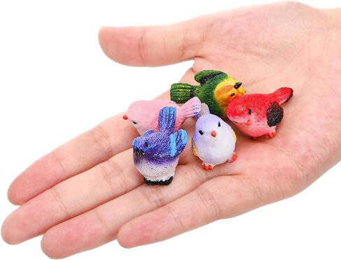 50 Pcs Mini Realistic Bird Figurines, Miniature Resin Bird Statues, Tiny Vivid Animal Model, Micro Landscape Fairy Garden Accessories, Fake Cute Birds Figurines for Craft Dollhouse Cake Topper in Saudi Arabia