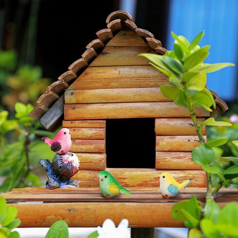 50 Pcs Mini Realistic Bird Figurines, Miniature Resin Bird Statues, Tiny Vivid Animal Model, Micro Landscape Fairy Garden Accessories, Fake Cute Birds Figurines for Craft Dollhouse Cake Topper in Saudi Arabia
