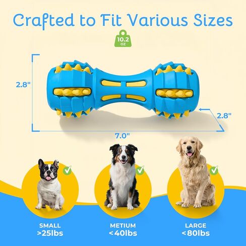Ruffoo GnawBell Dog Squeaky Chew Toy for Heavy Chewers, Durable Dual-Layer Design, Interactive Natural Rubber Dog Toy for Medium & Large Breeds in Saudi Arabia