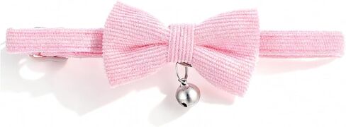 Breakaway Cat Collar with Bow Tie and Bell Cotton Soft Corduroy Kitten Bowtie Collar Adjustable Cute Kitten Cat Collars for Female Cats, Safe Release Buckle, Pink in Kuwait