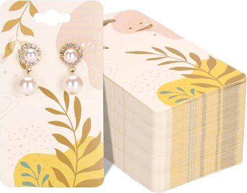 joycraft 100Pcs Brown Earring Display Cards - 2x3.5 in Paper Jewelry Display Cards with 6 Holes, Plant Jewelry Holder Tags for Selling, Packaging, Hanging, Retail in Saudi Arabia