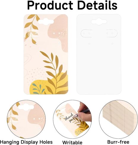 joycraft 100Pcs Brown Earring Display Cards - 2x3.5 in Paper Jewelry Display Cards with 6 Holes, Plant Jewelry Holder Tags for Selling, Packaging, Hanging, Retail in Saudi Arabia