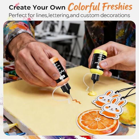 Nicpro 12 Colors(1oz / 30ml) Matte Acrylic Paint Set with Precision Applicator Cap for Car Freshie Painting, Drawing and DIY Arts & Crafts Supplies for Adults in Saudi Arabia
