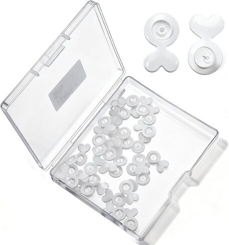 32 Pcs Earring Backs for Droopy Ears, White Acrylic Earring Lifters Comfortable Heavy Earrings Back Support for Avoid Stretched Earlobes Rubber Backs for Large Studs, Heart Design, Easy to Use in Saudi Arabia