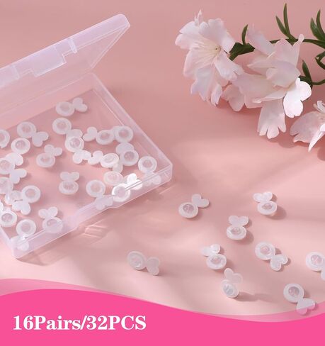 32 Pcs Earring Backs for Droopy Ears, White Acrylic Earring Lifters Comfortable Heavy Earrings Back Support for Avoid Stretched Earlobes Rubber Backs for Large Studs, Heart Design, Easy to Use in Saudi Arabia