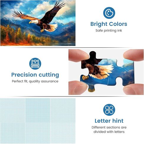 500 Piece Puzzle for Adults, Jigsaw Puzzles Eagle Puzzles Games 500 Pieces and Up for Adult Elderly Great Gift Family Games 20.5"X15" in Kuwait