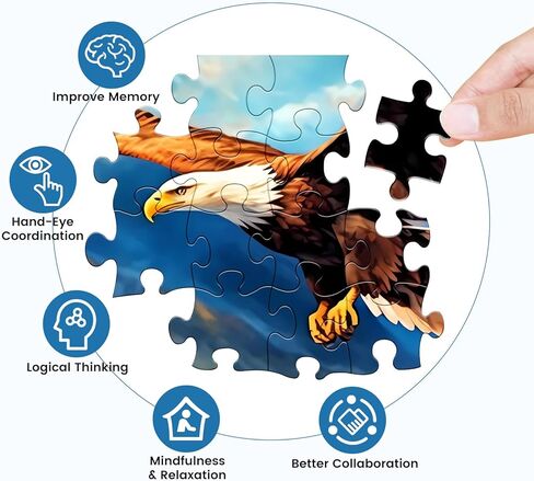 500 Piece Puzzle for Adults, Jigsaw Puzzles Eagle Puzzles Games 500 Pieces and Up for Adult Elderly Great Gift Family Games 20.5"X15" in Kuwait