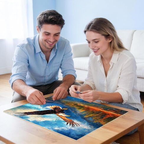 500 Piece Puzzle for Adults, Jigsaw Puzzles Eagle Puzzles Games 500 Pieces and Up for Adult Elderly Great Gift Family Games 20.5"X15" in Kuwait