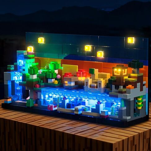 إضاءة LED متوافقة مع Lego 21589 Minecraft Mini Biomes - مصابيح فقط، مجموعة إضاءة متوافقة مع Lego 21589، غير متضمنة الوضع in Kuwait