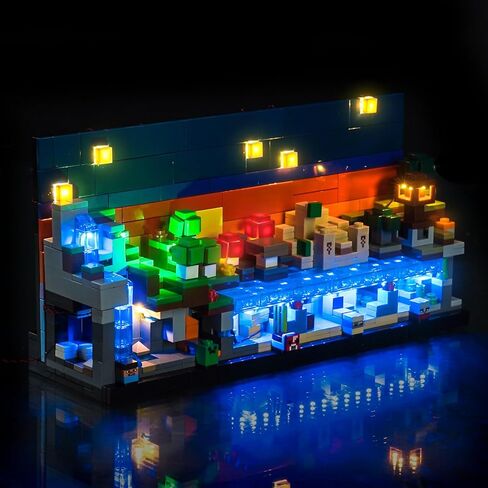 إضاءة LED متوافقة مع Lego 21589 Minecraft Mini Biomes - مصابيح فقط، مجموعة إضاءة متوافقة مع Lego 21589، غير متضمنة الوضع in Kuwait
