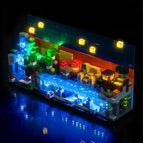 إضاءة LED متوافقة مع Lego 21589 Minecraft Mini Biomes - مصابيح فقط، مجموعة إضاءة متوافقة مع Lego 21589، غير متضمنة الوضع in Kuwait