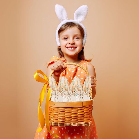 Cheerland Bunny Birthday Decoration Gift Bags Easter Party Favor Reusable Burlap Goodie Rabbit Drawstring Treat Bag for Some Bunny is One Easter Kids Baby Shower Garden Tea Party Supplies Pack of 6 in Saudi Arabia