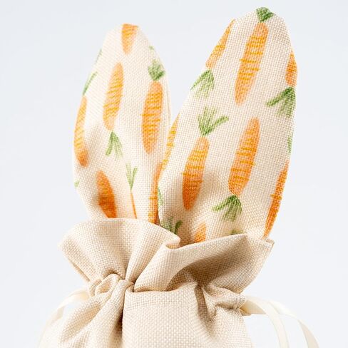 Cheerland Bunny Birthday Decoration Gift Bags Easter Party Favor Reusable Burlap Goodie Rabbit Drawstring Treat Bag for Some Bunny is One Easter Kids Baby Shower Garden Tea Party Supplies Pack of 6 in Saudi Arabia