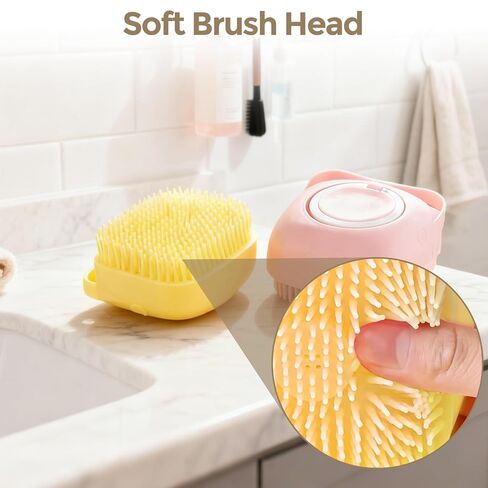 Silicone Dog Bath Brush – Dog Grooming Shampoo Scrubber with Soap Dispenser, Perfect for Shedding, Bathing, and Grooming, Ideal for Short and Long-Haired Dogs, Blue in Saudi Arabia