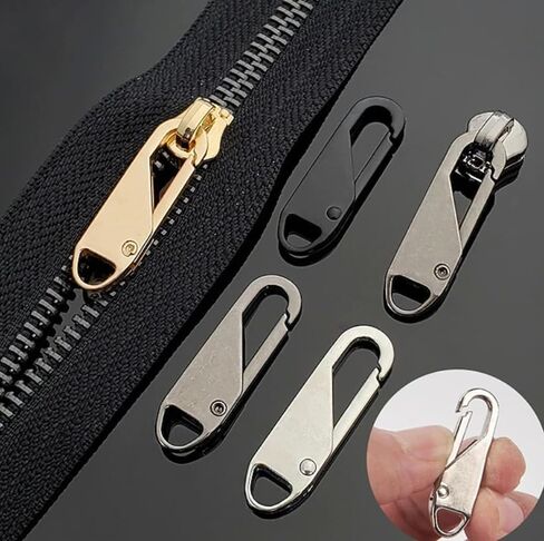 10pcs Universal Detachable Zipper Pullers - Instant Zipper Repair Kit ForSliders, DIY Sewing Crafts （Silver） in Saudi Arabia