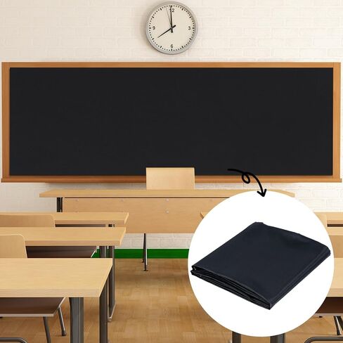 120" x 47" Bulletin Board Fabric Black Polyester Photography Background Black Class Fabric for Classroom Bulletin Board Background Decor Pillows Curtains Crafts Back to School Classroom Decor in Saudi Arabia