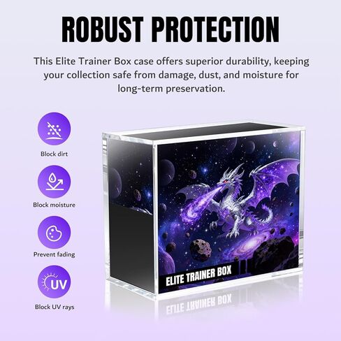Mcbazel Acrylic Display Case Protector for Elite Trainer Box, 5mm Thick Clear Magnetic ETB Case Holder with UV Protection Compatible with PKMN Elite Trainer Boxes in Saudi Arabia