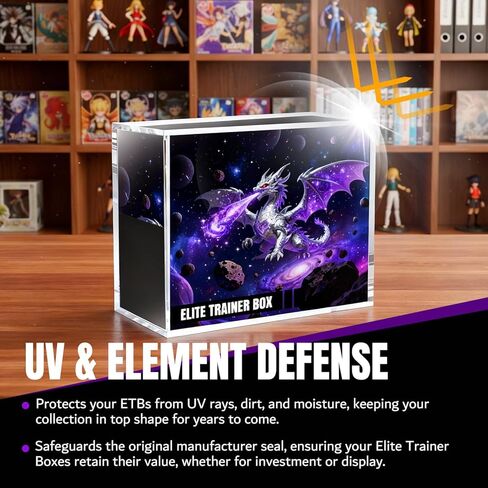 Mcbazel Acrylic Display Case Protector for Elite Trainer Box, 5mm Thick Clear Magnetic ETB Case Holder with UV Protection Compatible with PKMN Elite Trainer Boxes in Saudi Arabia