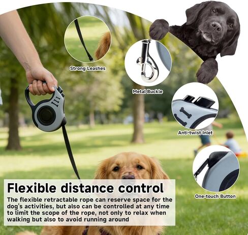 Retractable Dog Leash 3m 10ft Auto Extend Walking Lead with One Button Brake Lock System Comfortable Grip Tangle Resistant in Saudi Arabia