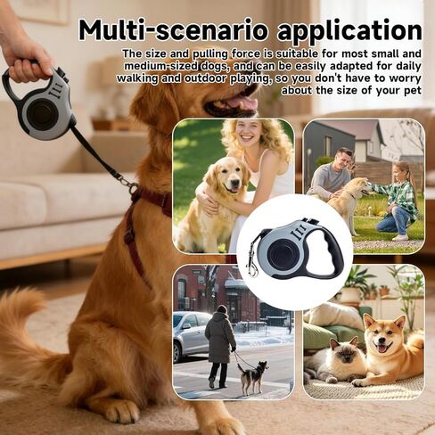 Retractable Dog Leash 3m 10ft Auto Extend Walking Lead with One Button Brake Lock System Comfortable Grip Tangle Resistant in Saudi Arabia