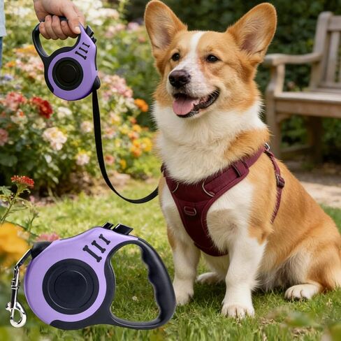 Retractable Dog Leash 3m 10ft Auto Extend Walking Lead with One Button Brake Lock System Comfortable Grip Tangle Resistant in Saudi Arabia