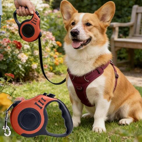 Retractable Dog Leash 3m 10ft Auto Extend Walking Lead with One Button Brake Lock System Comfortable Grip Tangle Resistant in Saudi Arabia