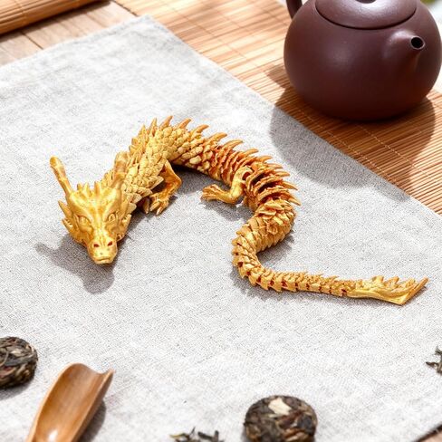 Home Decor, 3D Printed Chinese Dragon Figurine, Articulated Flexible Poseable Dragon Statue, Plastic Collectible Decorative in Saudi Arabia