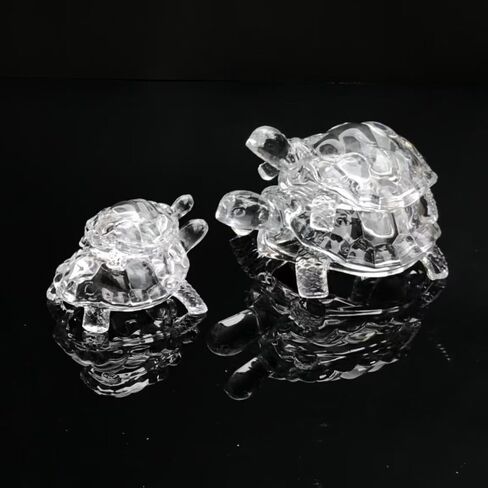 Clear Crystal Turtle Feng Shui Vastu Tortoise Showpiece for Home Office Decor Good Luck in Saudi Arabia