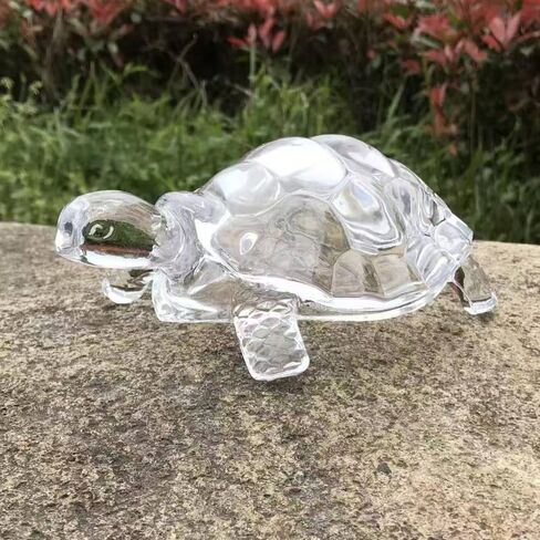Clear Crystal Turtle Feng Shui Vastu Tortoise Showpiece for Home Office Decor Good Luck in Saudi Arabia