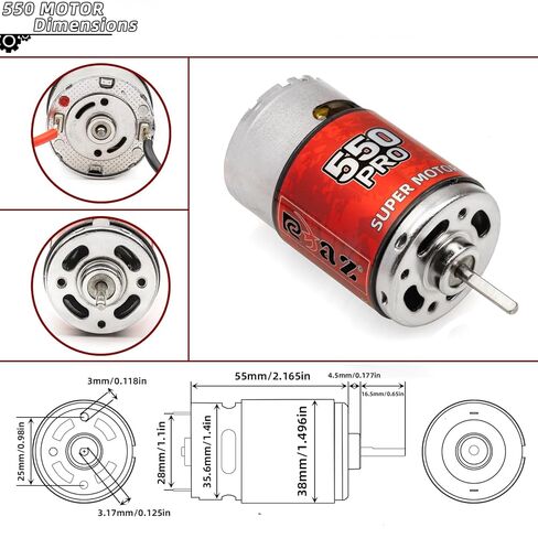 RC Motor 550 10T Brushed Motor Splash-Proof for 1/10 Trx4 Slash ARRMA Granite Senton Axial Redcat HSP HPI Off-Road,Racing,Drifting,High Speed Car (10T) in Saudi Arabia