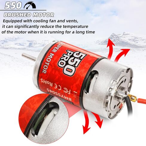 RC Motor 550 10T Brushed Motor Splash-Proof for 1/10 Trx4 Slash ARRMA Granite Senton Axial Redcat HSP HPI Off-Road,Racing,Drifting,High Speed Car (10T) in Saudi Arabia