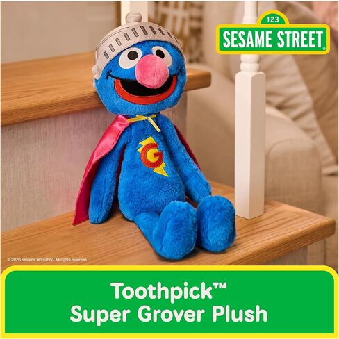 GUND Sesame Street Official Toothpick Super Grover Plush، دمية قطيفة، لعبة حسية، حيوانات محشوة في شارع سمسم، هدايا للأطفال، أزرق، 38.1 سم in Saudi Arabia