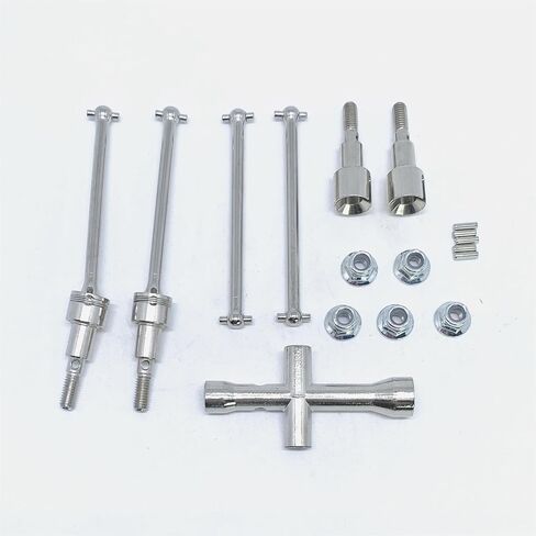 KingVal Replacement Metal Front and Rear Drive Shaft Combo RC Parts Compatible with JJRC Q117-A PRO Q117-B PRO Q117-C PRO Q117-D PRO RC Car in Saudi Arabia