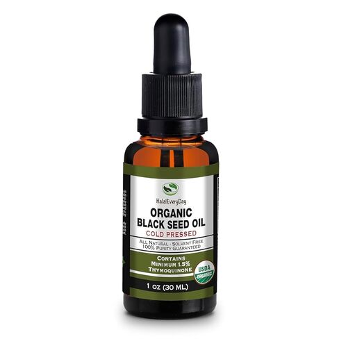 Organic Black Seed Oil - USDA Certified Cold Pressed Glass Bottle Over 1.5% Thymoquinone 3X strength Turkish Black Cumin Nigella Sativa non-GMO 100% Pure Blackseed Oil (1oz Dropper Bottle) in Kuwait