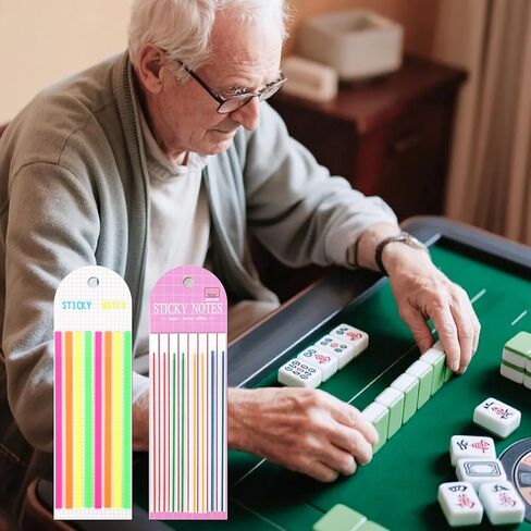 320 قطعة من ملاحظات مكتشف خط بطاقة Mahjong الشفافة، ملصقات قابلة للكتابة بدون بقايا، قارئ القواعد ملحقات Mah Jongg للمبتدئين واللاعبين، قارئ الإستراتيجية والقواعد لبطاقات NMJL in Saudi Arabia