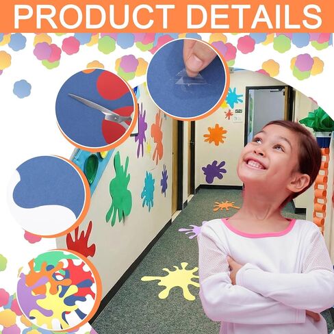 Frienda 18 Pcs Art Paint Party Decorations Painting Splatter Party Decor Colorful Paint Splatter Backdrop Table Skirts Painting Splatters Cutouts for Classroom Bulletin Board Birthday Craft Wall Decor in Saudi Arabia